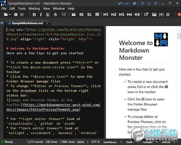 代码编辑查看器Markdown Monster截图0