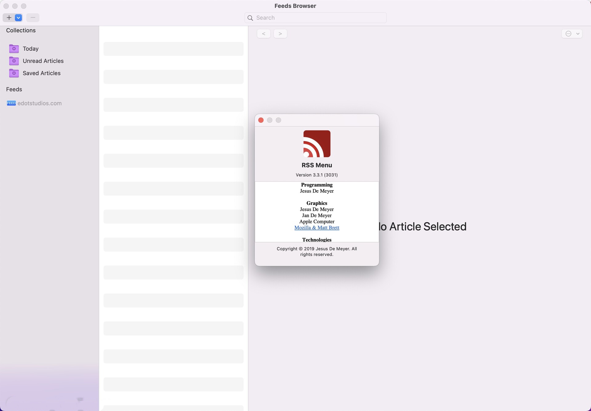 RSS Menu for Mac官方电脑版截图1